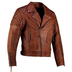 Mens Ashwood Diamond Vintage Brown Biker Style Leather Jacket