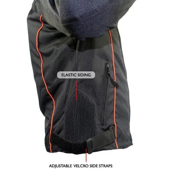 Mens Black and Orange Fabric Textile Armoured Motorcycle Jacket Biker Double Lin