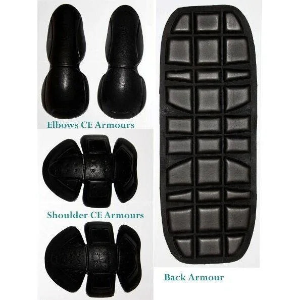 Mens Black and Orange Fabric Textile Armoured Motorcycle Jacket Biker Double Lin