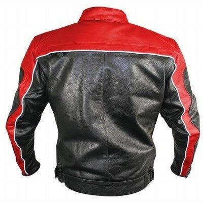 Men's Black and Red Racer Motorcycle Jacket 2XL