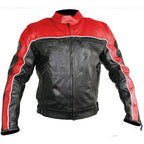 Men's Black and Red Racer Motorcycle Jacket 2XL
