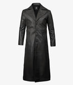 Jackson Men's Black Leather Long Duster Coat