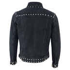 Men’s Black Studded Denim Jacket | Rock-Inspired Premium Outerwear