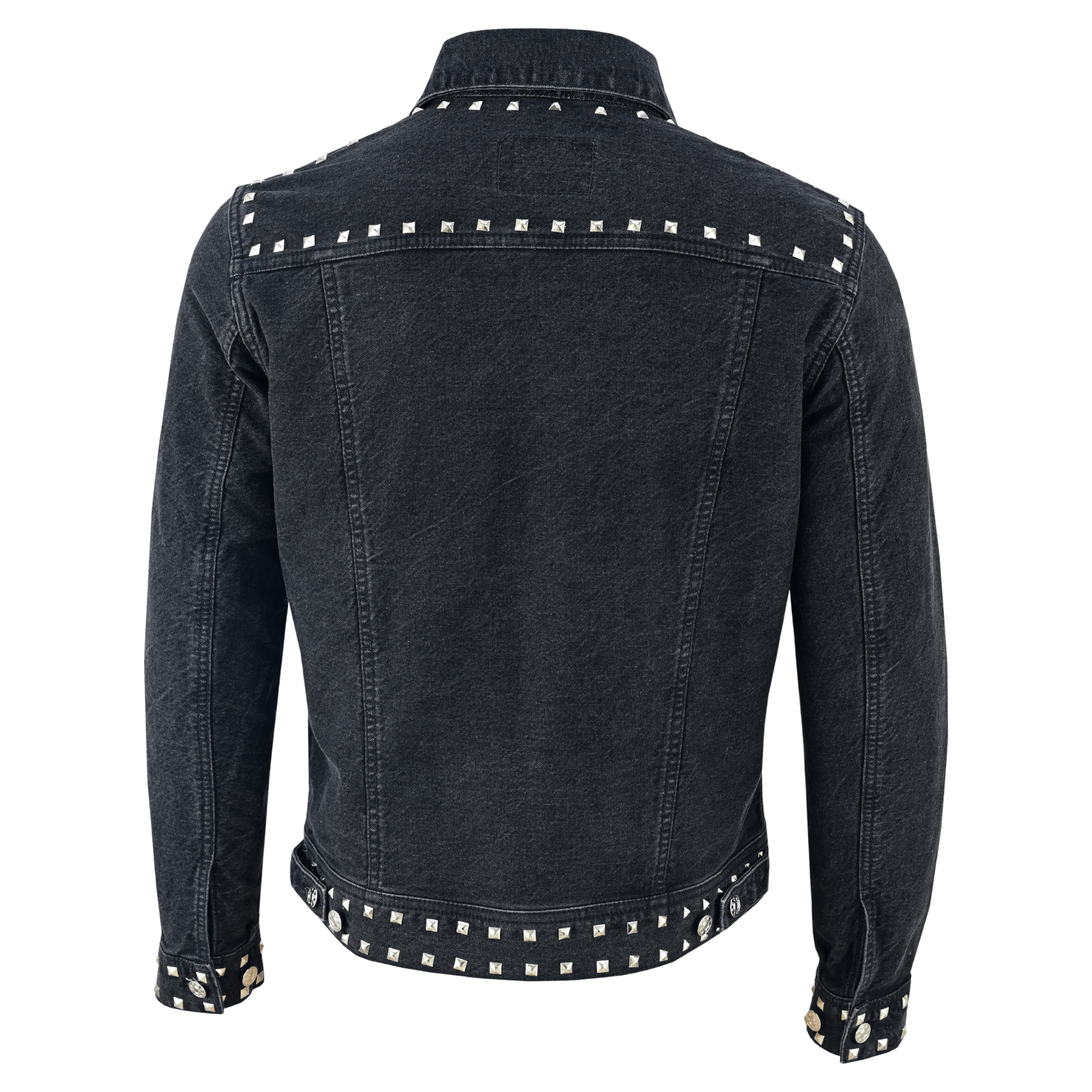Men’s Black Studded Denim Jacket | Rock-Inspired Premium Outerwear