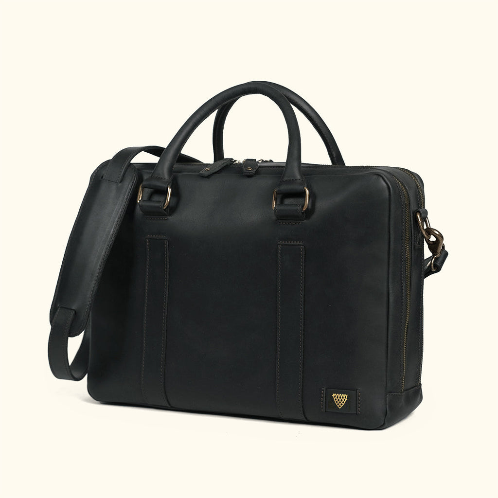 Limited Edition Jefferson Leather Briefcase | Black