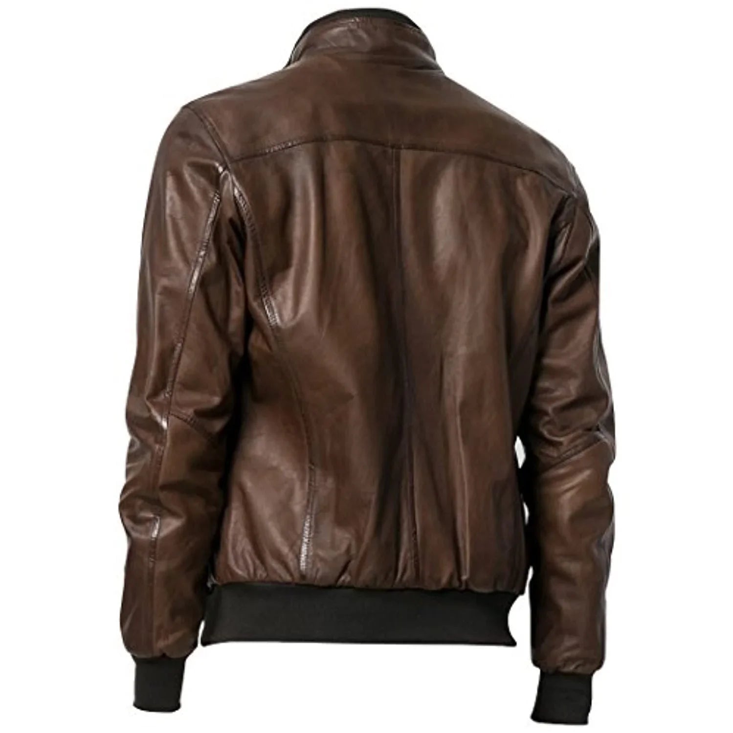 Mens Bomber Zipped Smart Leather Jacket