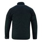 Men's Classic Black Waxed Cotton Motorcycle Jacket Textile Biker Armoured vintag