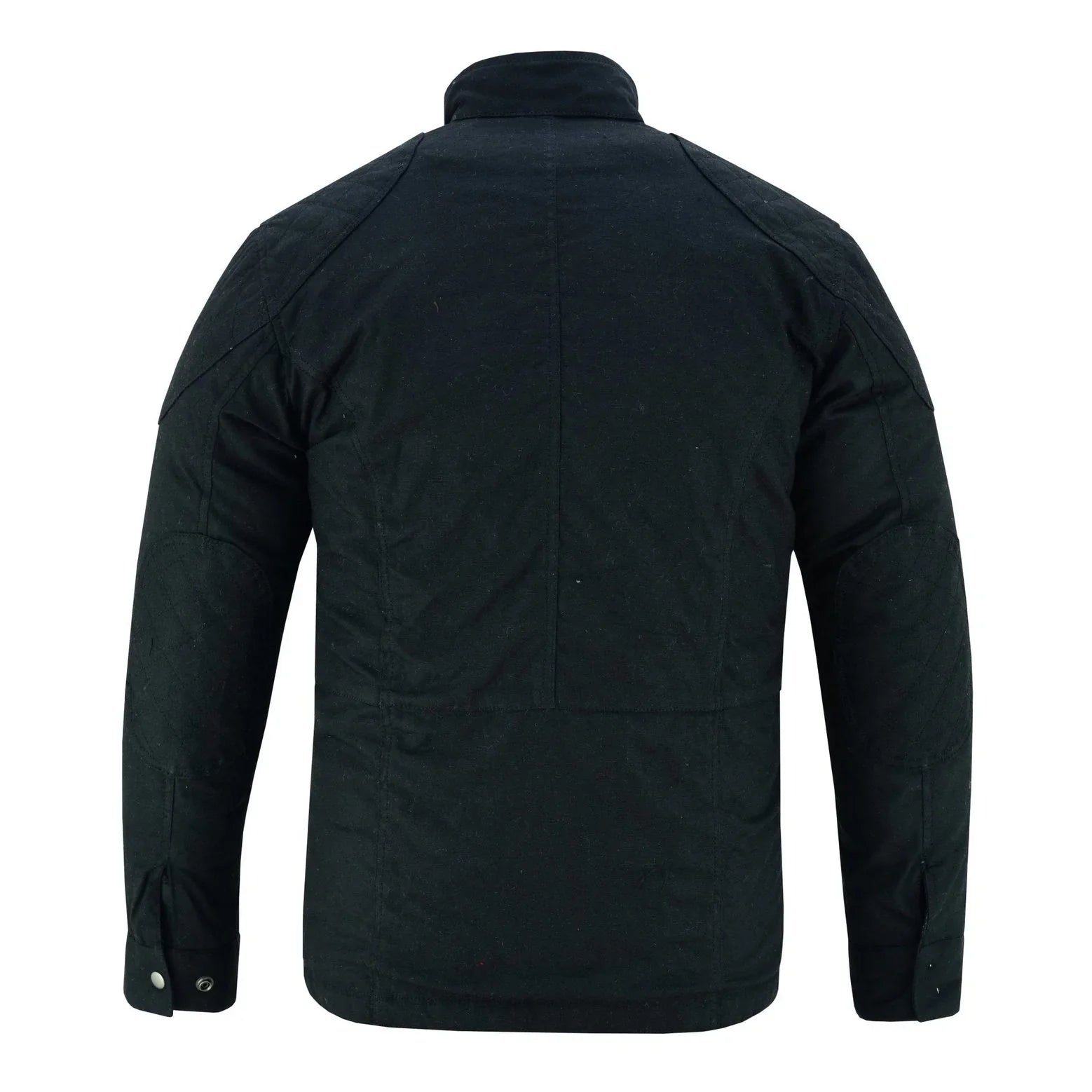Men's Classic Black Waxed Cotton Motorcycle Jacket Textile Biker Armoured vintag
