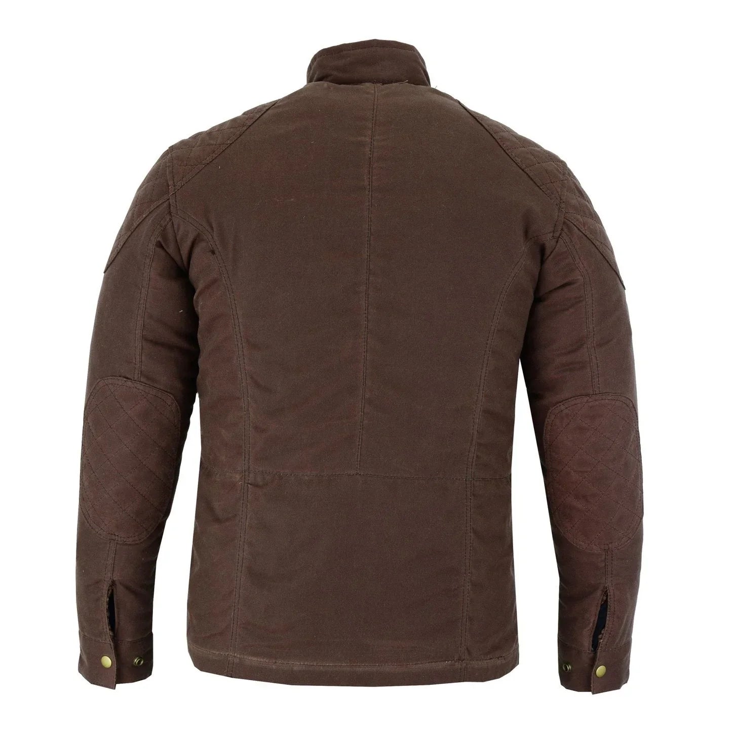 Men's Classic Brown Waxed Cotton Motorcycle Jacket Textile Biker Armoured vintag