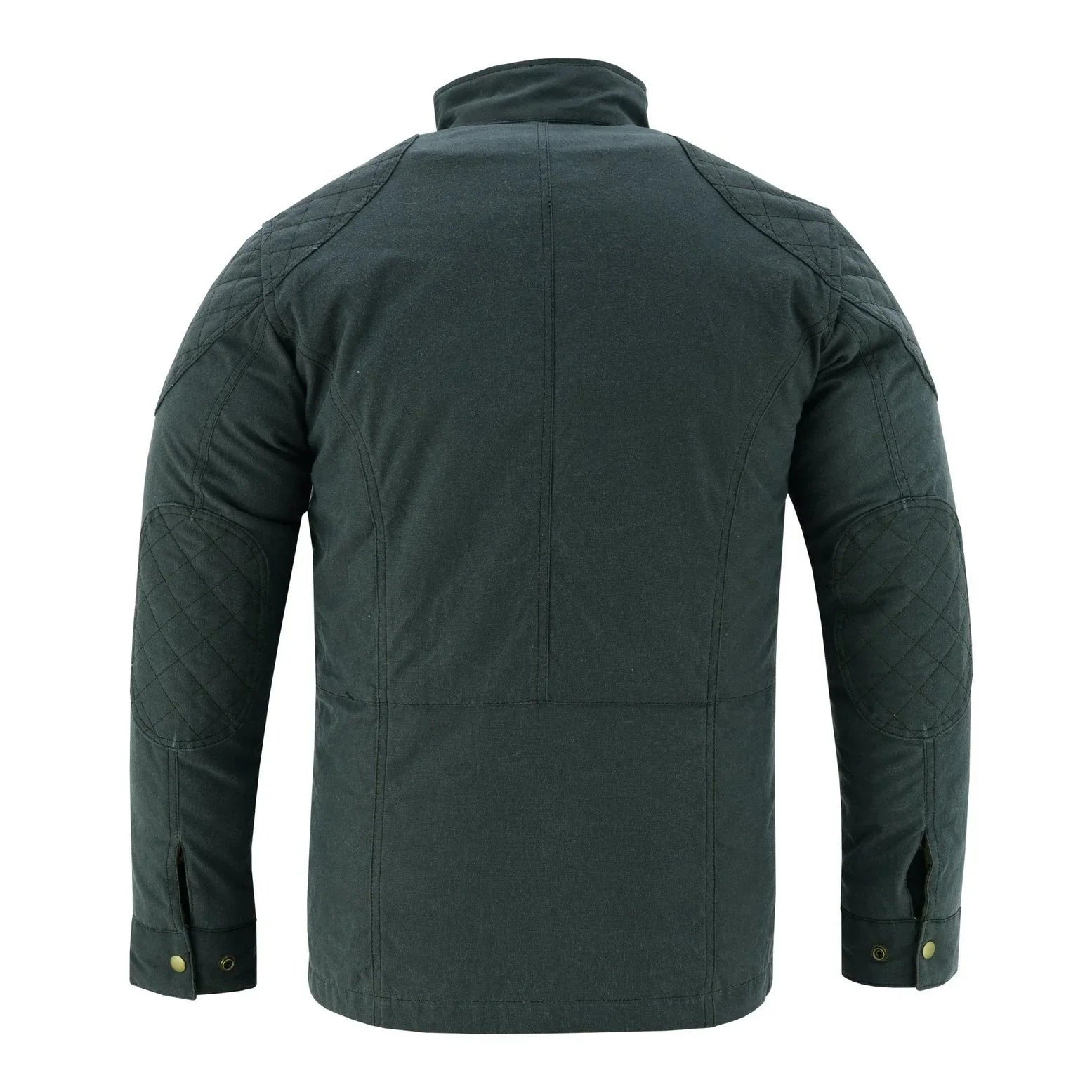 Men's Classic Green Waxed Cotton Motorcycle Jacket Textile Biker Armoured vintag