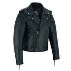 Men's Cool Rider Black Vented Premium Leather Motorcycle Jacket