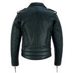 Men's Cool Rider Black Vented Premium Leather Motorcycle Jacket