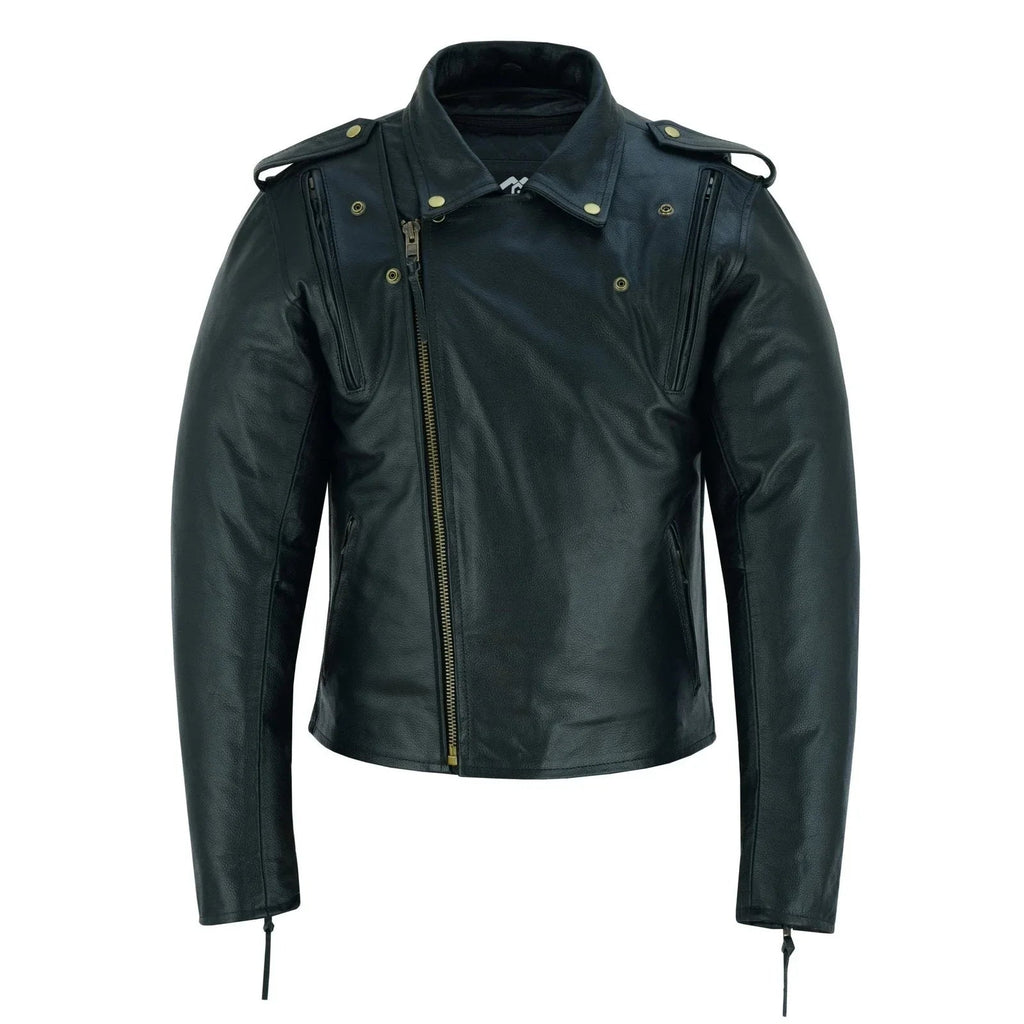 Men's Cool Rider Black Vented Premium Leather Motorcycle Jacket
