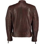 Mens David Beckham Stannard Vintage Brown Leather Jacket