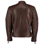 Mens David Beckham Vintage Brown Stannard Leather Jacket