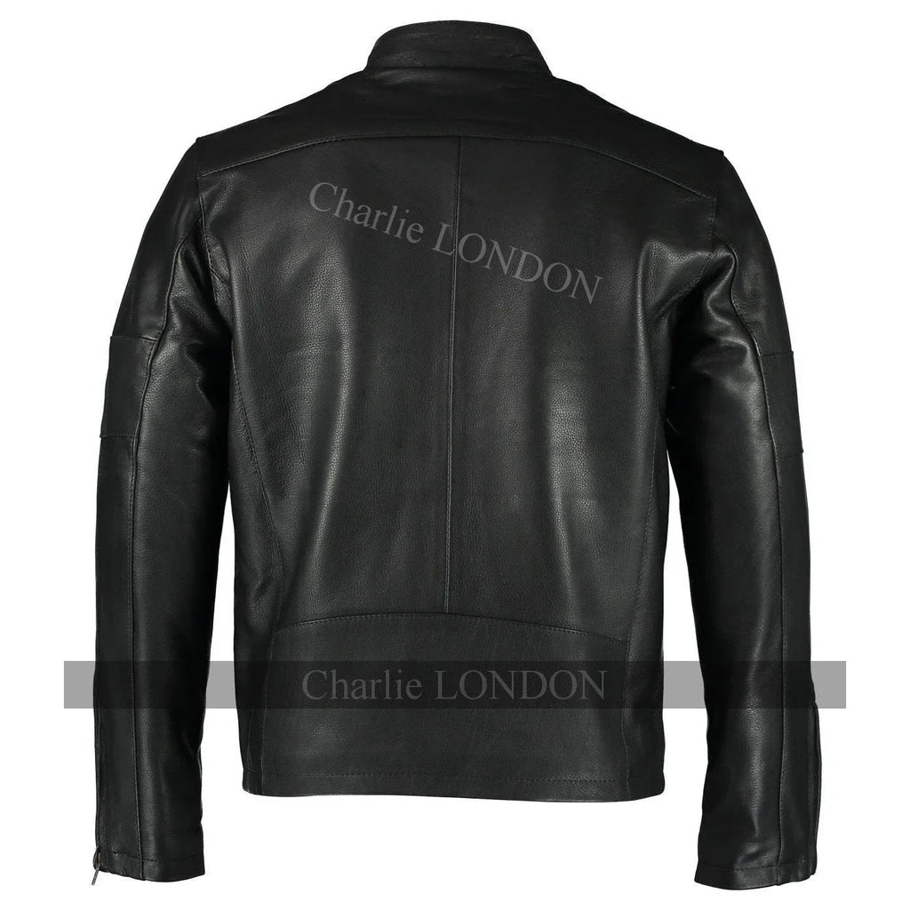 Mens Daytona Black Classic Style Leather Jacket