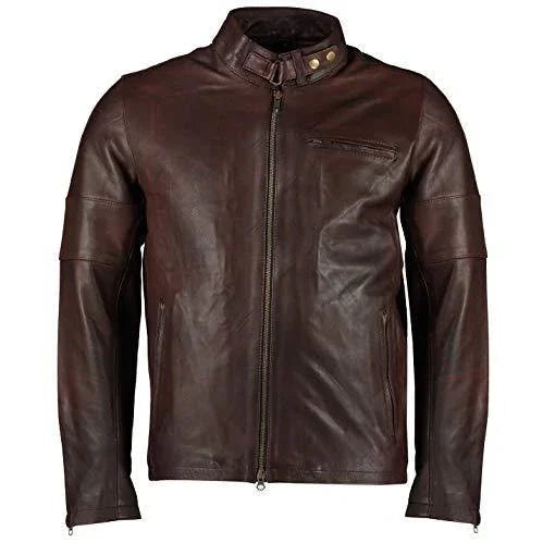 Mens Daytona Vintage Brown Classic Style Leather Jacket