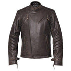 Mens Distressed Grey David Beckham Kendal Leather Jacket