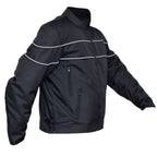 Mens Flaming Skull Armored Black Textile Motorcycle Biker Jacket