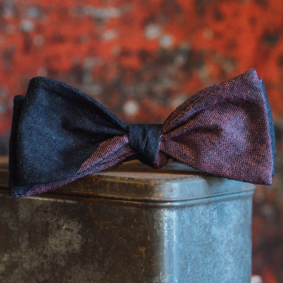 Heathered Stripe Cotton Bow Tie | Raspberry