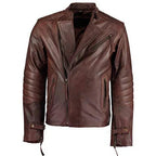 Mens Kendal Vintage Brown David Beckham Leather Jacket