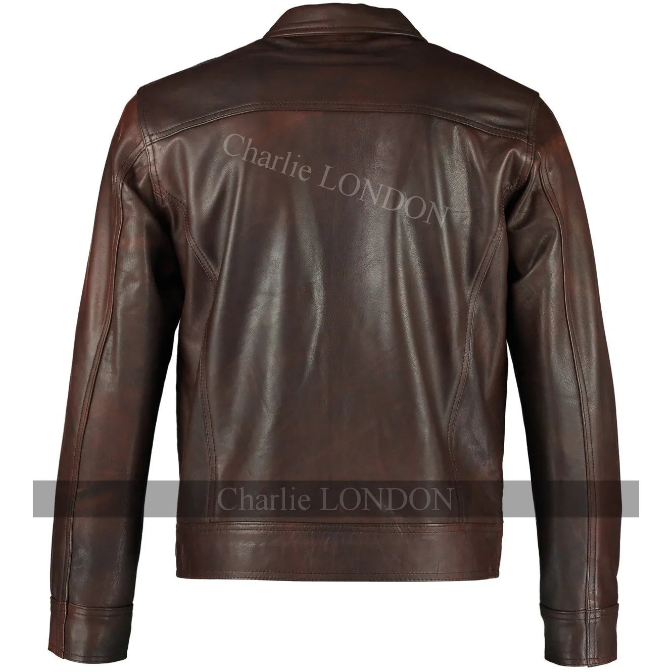 Mens Looper Vintage Brown Joseph Gordon-Levitt Leather Jacket