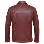 Men's Lynch Vintage Red Wine Leather Jacket