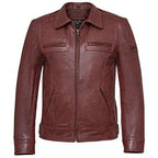 Men's Lynch Vintage Red Wine Leather Jacket