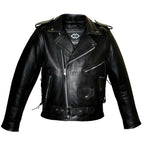 Mens Marlon Brando Black Biker Motorcycle Armoured Jacket Terminator Style
