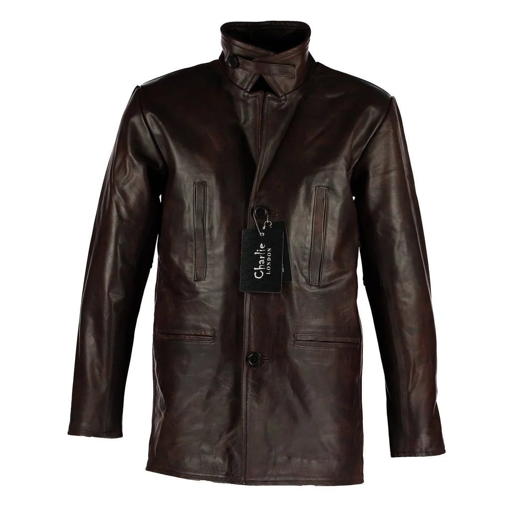 Men's Max Payne Vintage Brown Leather Jacket Coat