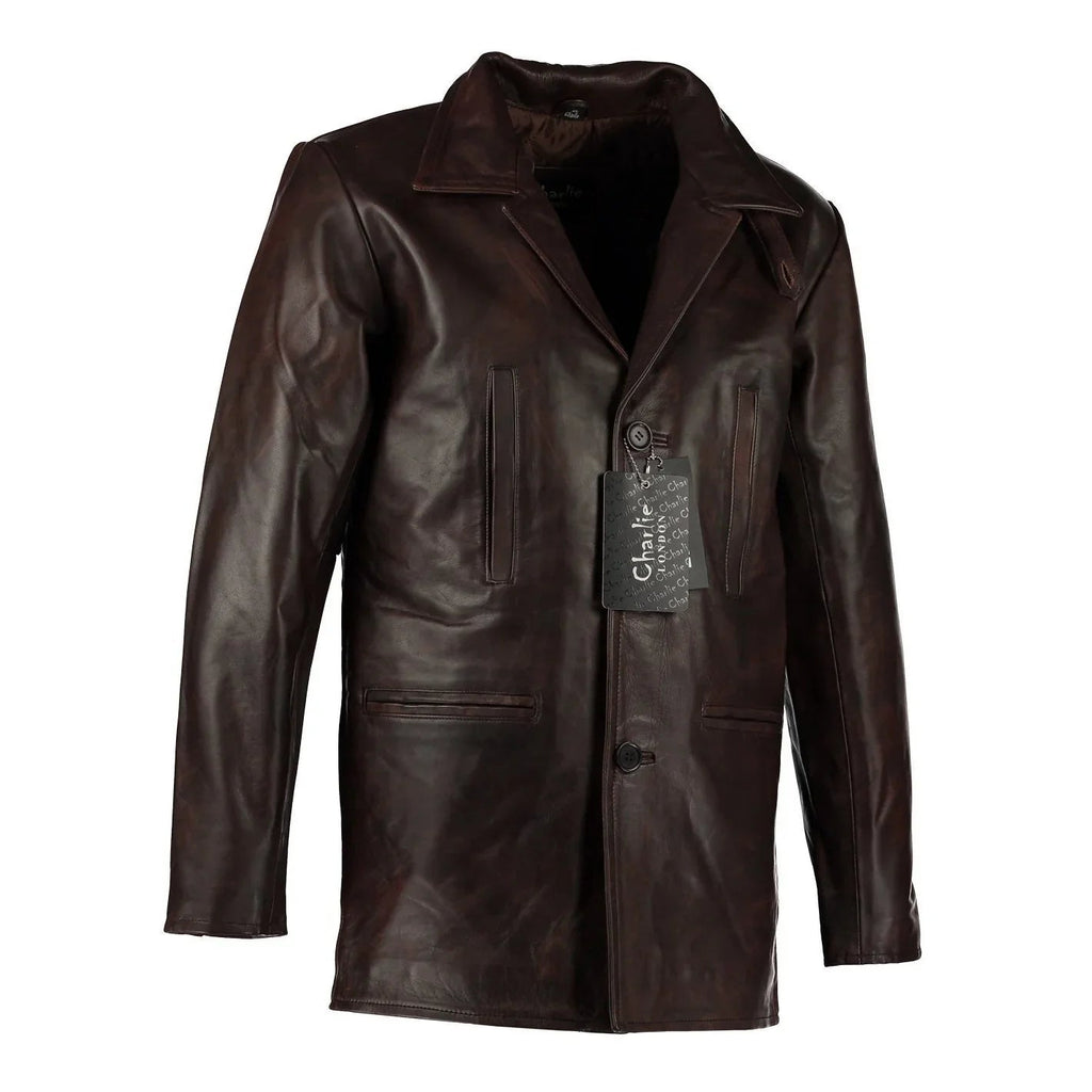 Men's Max Payne Vintage Brown Leather Jacket Coat