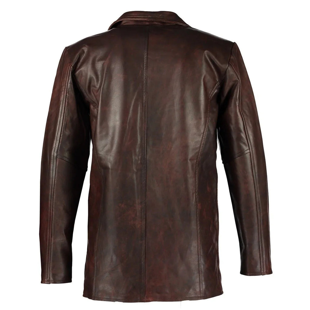 Men's Max Payne Vintage Brown Leather Jacket Coat