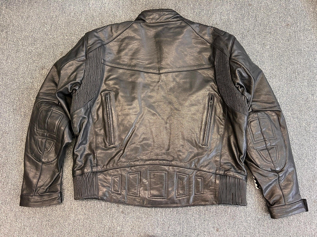 Men's Naked Cowhide Heavy Leather Advanced Biker Jacket 5XL