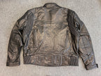 Men's Naked Cowhide Heavy Leather Advanced Biker Jacket 5XL