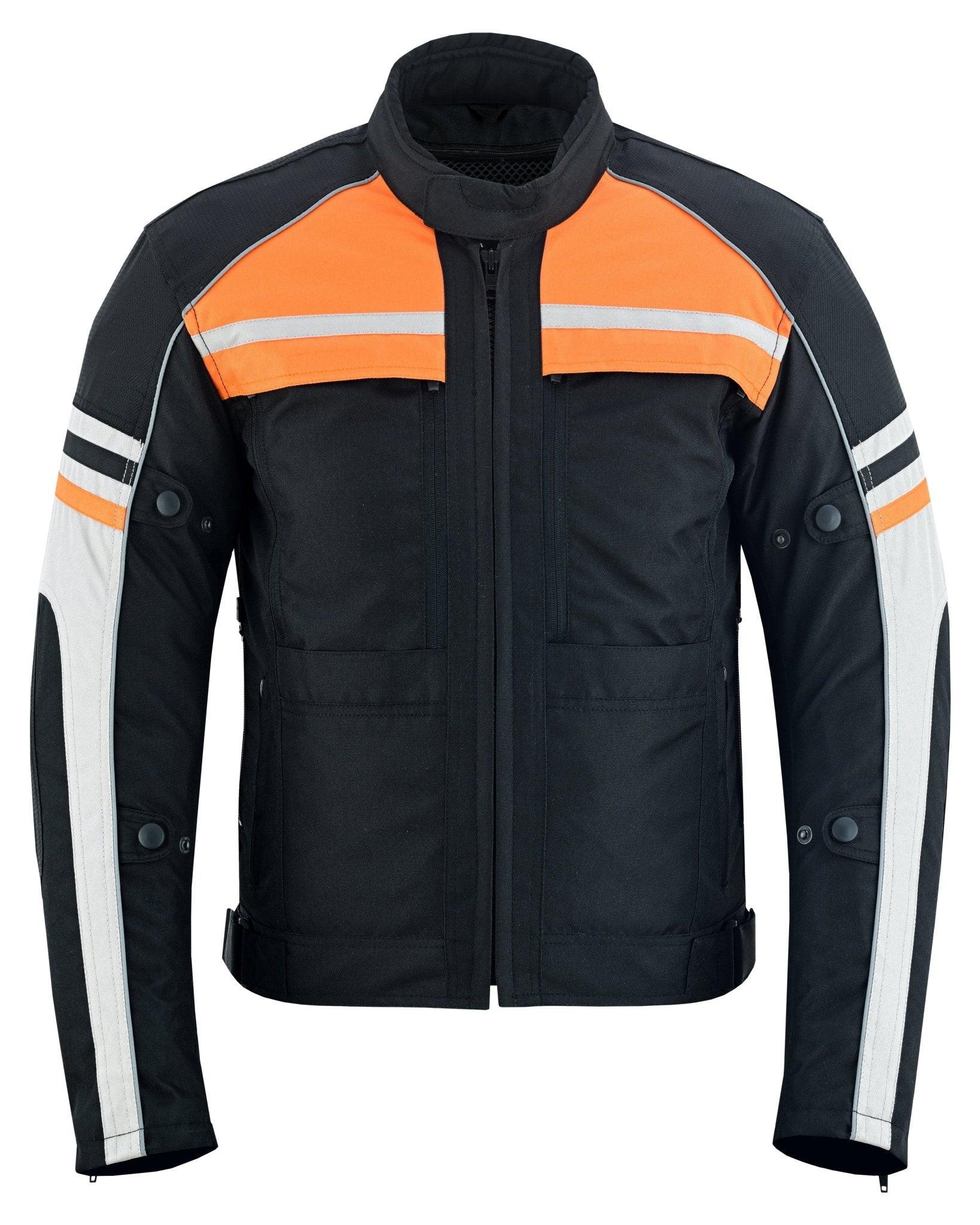 Mens Orange Black Grey Vented Textile Biker Riding Amoured Jacket HD Cool Summer All Season