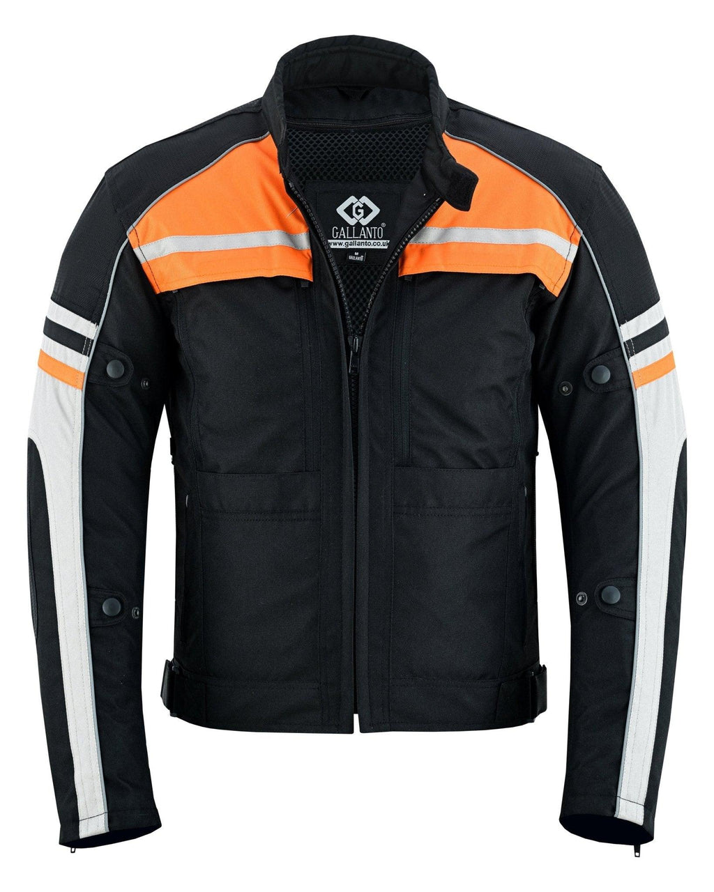 Mens Orange Black Grey Vented Textile Biker Riding Amoured Jacket HD Cool Summer All Season
