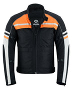 Mens Orange Black Grey Vented Textile Biker Riding Amoured Jacket HD Cool Summer All Season
