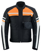 Mens Orange Black Grey Vented Textile Biker Riding Amoured Jacket HD Cool Summer All Season