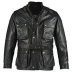 Men's Premium Brown Benjamin Button Long Leather Jacket