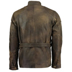 Men's Premium Brown Benjamin Button Long Leather Jacket