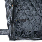 Men's Premium Leather Black Embossed Eagle Motorcycle Jacket