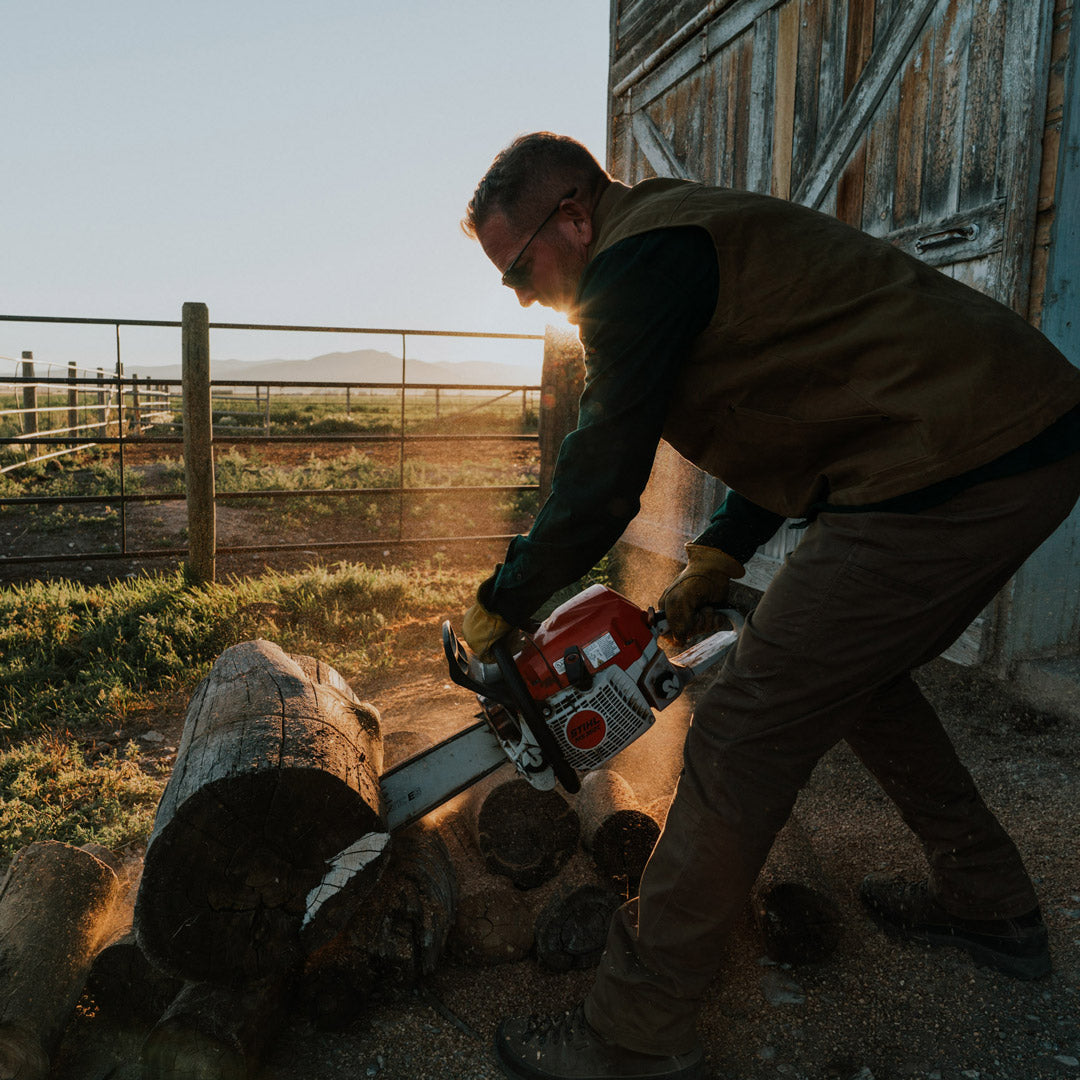 Laramie Waxed Canvas Vest | Tobacco Tan