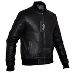 Mens Sand Style Bomber Leather Jacket