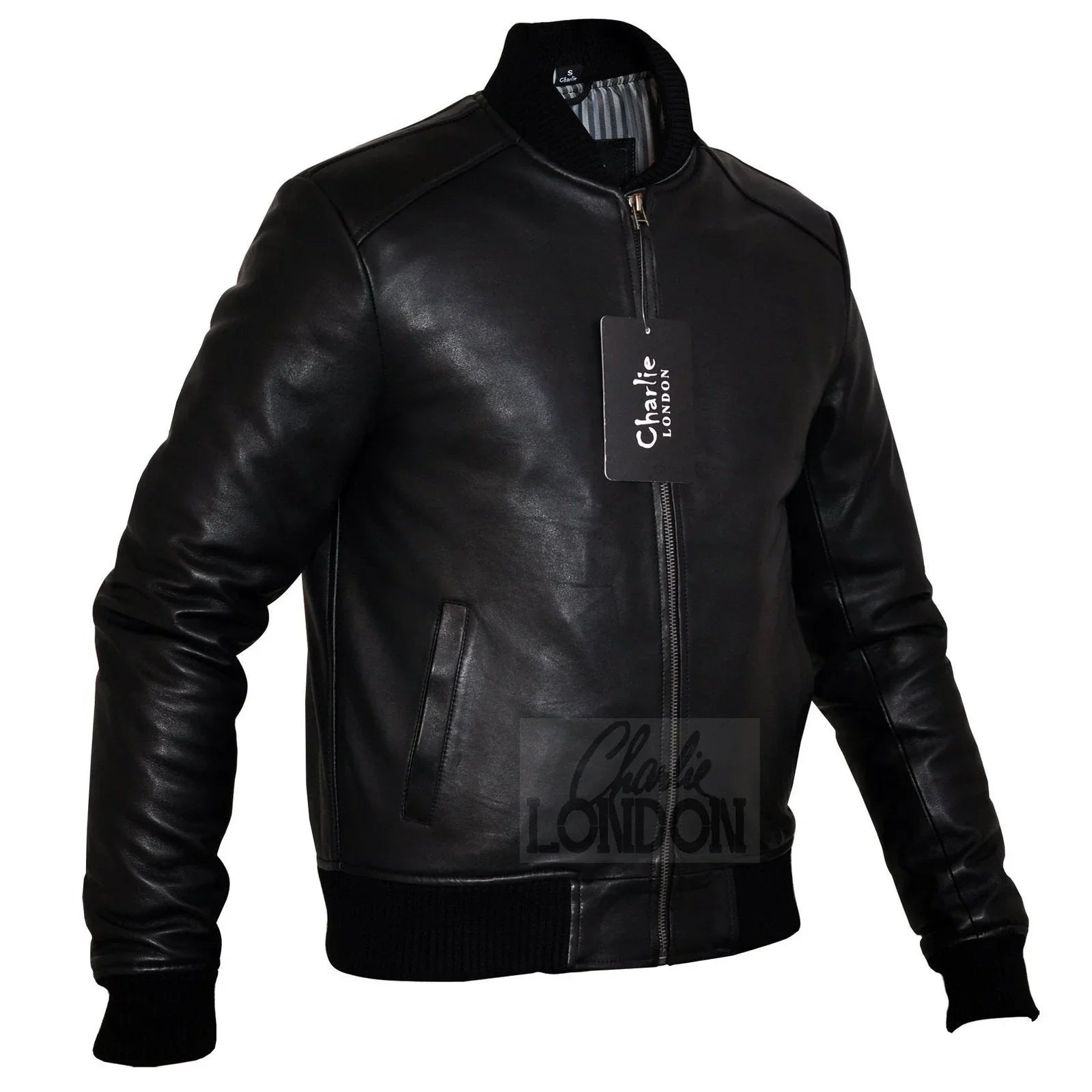 Mens Sand Style Bomber Leather Jacket