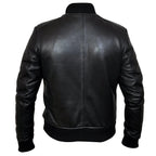 Mens Sand Style Bomber Leather Jacket