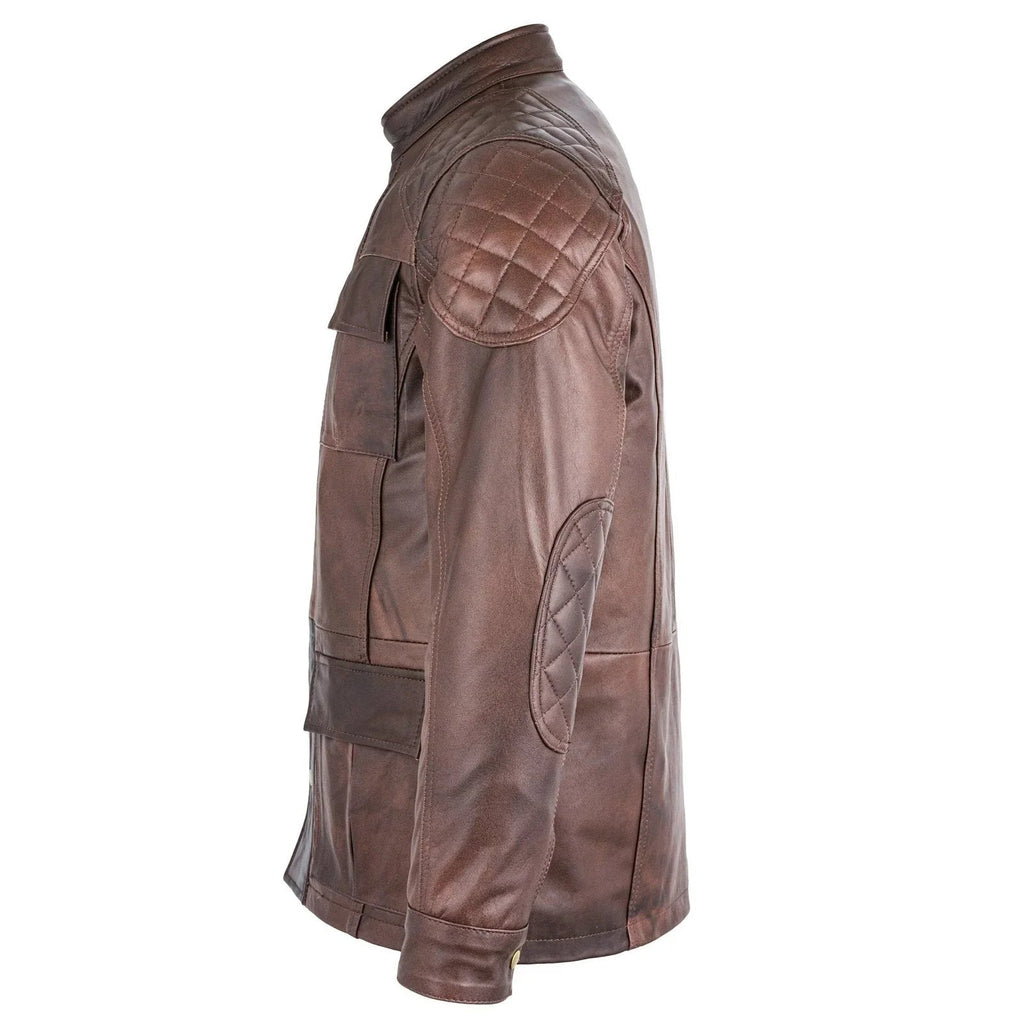Mens Soft Black Leather Biker Long Jacket - Three Quarter Jackets