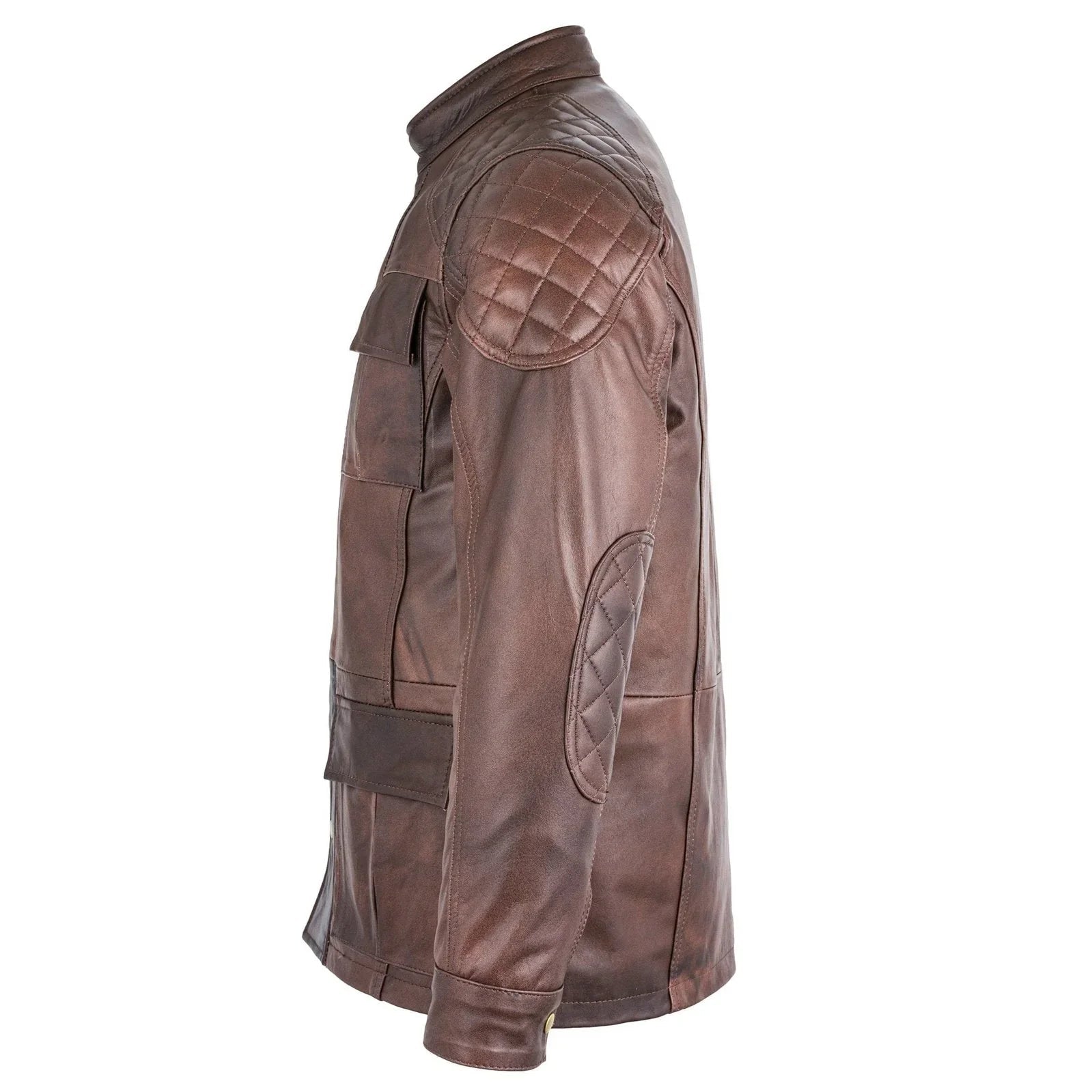 Mens Soft Black Leather Biker Long Jacket - Three Quarter Jackets