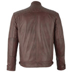 Mens Tan Diamond Leather Jacket
