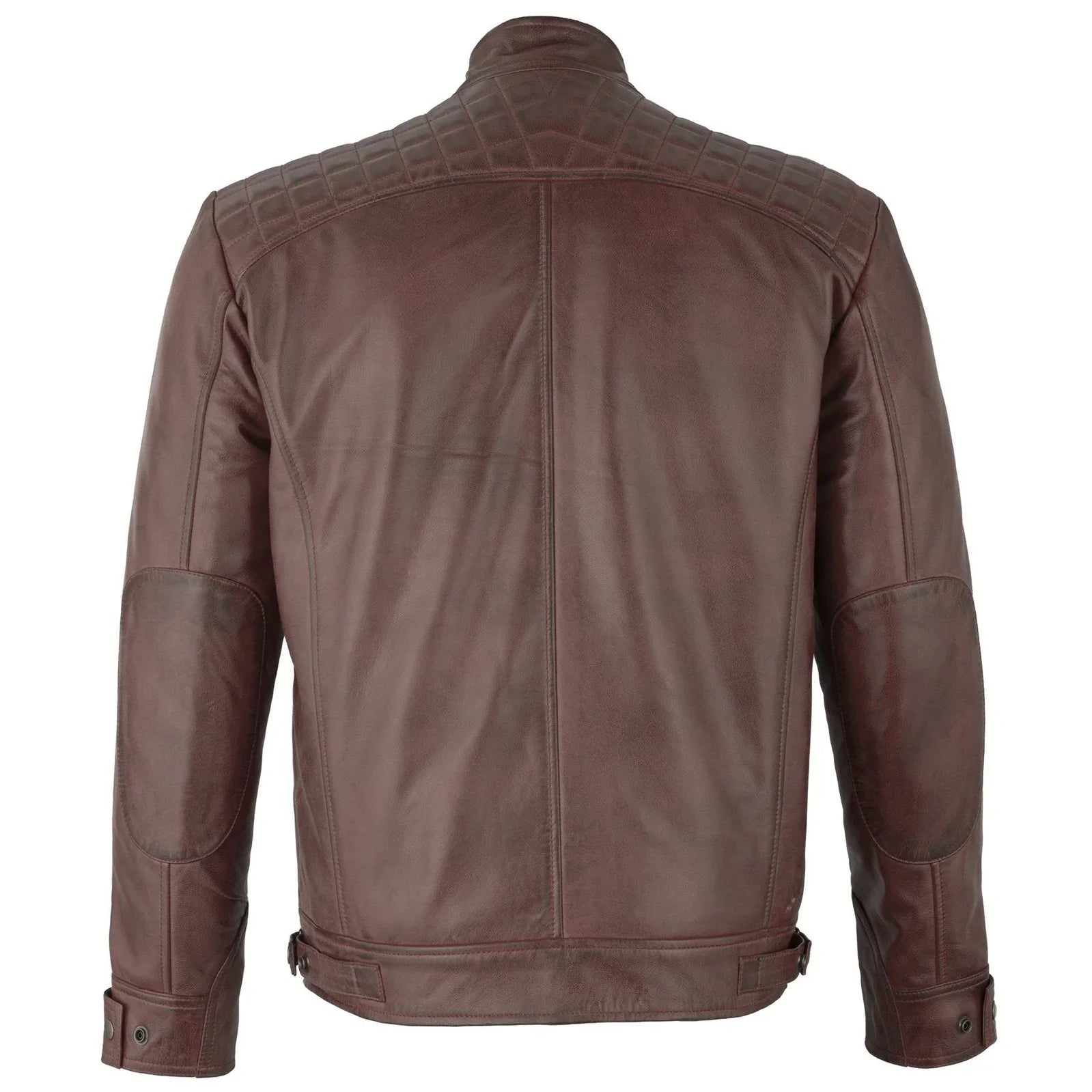Mens Tan Diamond Leather Jacket
