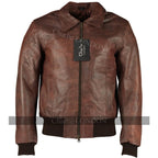 Men's The Deal Vintage Brown Bomber Leather Jacket